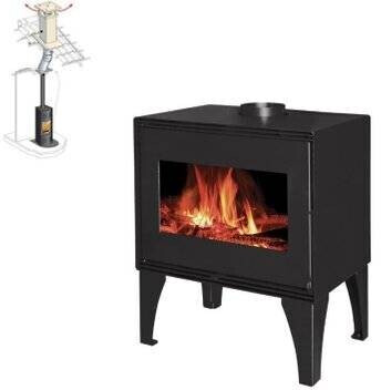 Interstoves EDOARDO 10 KW bûches 50cm + Kit Conduit 150 noir