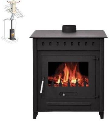 Interstoves ALESSIA 14 KW bûches 55cm + Kit Conduit 150 noir