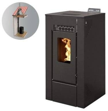 Interstoves LINA 8 KW Etanche + Kit Conduit Vertical 80/125 – noir