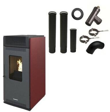 Sannover Anita 10 KW étanche + Kit Raccordement Fumisterie bordeaux