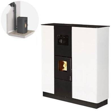 Interstoves CORTINA 12 Etanche Concentrique + Kit conduit + conduit sortie ventouse blanc