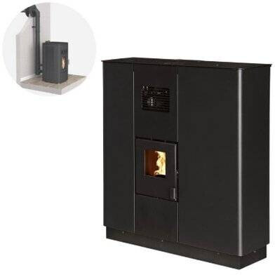 Interstoves CORTINA 12 Etanche Concentrique + Kit conduit + conduit sortie ventouse noir