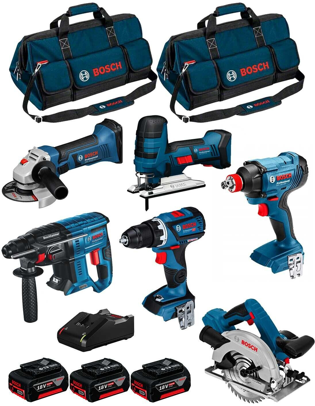 Bosch BK602BAG (3 x 5,0 Ah + chargeur + 2 sacs de transport)
