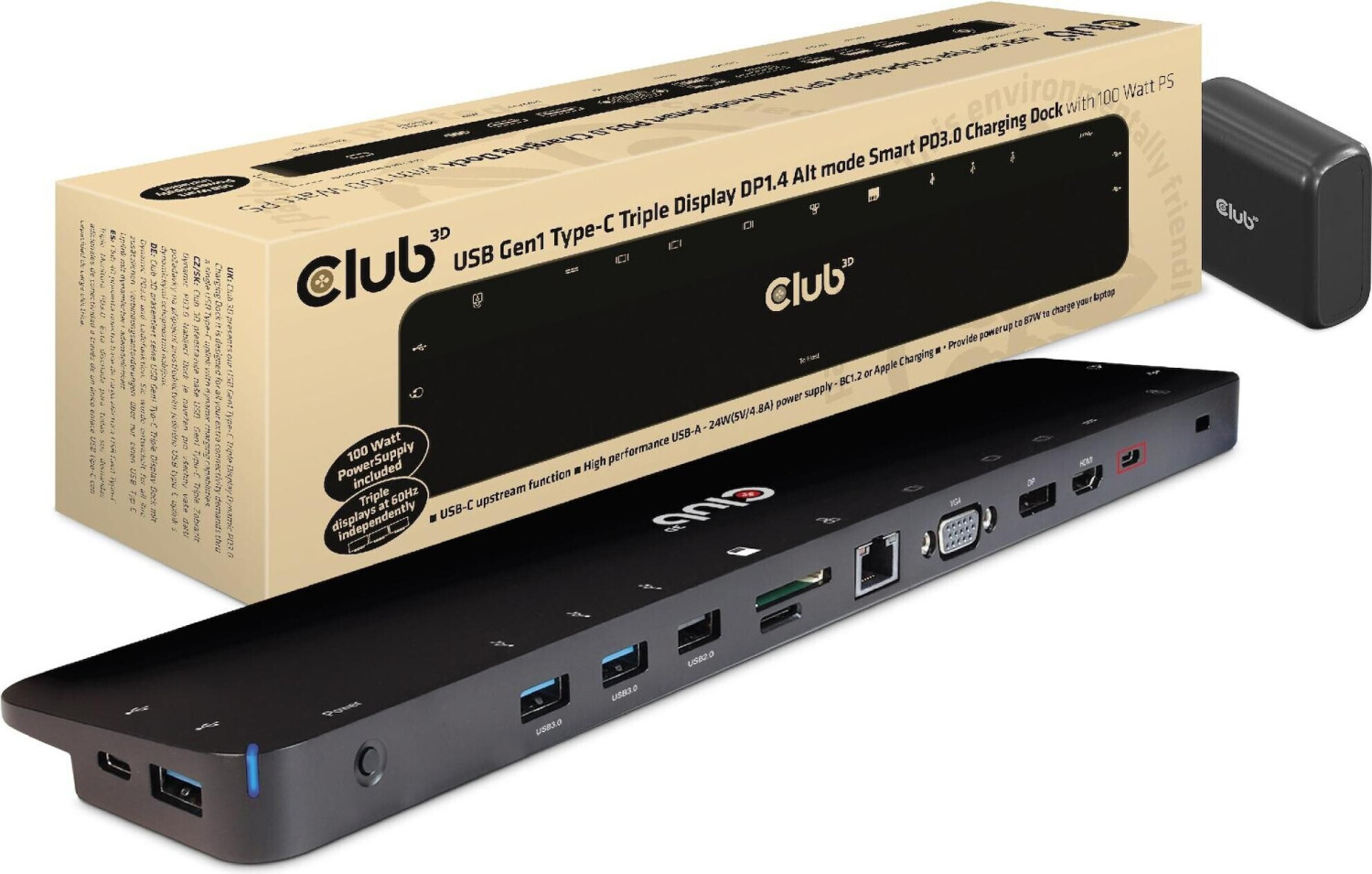 Photos - Card Reader / USB Hub Club3D USB-C ChargingDock CSV-1565 
