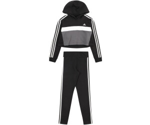 Girls black and white adidas online tracksuit