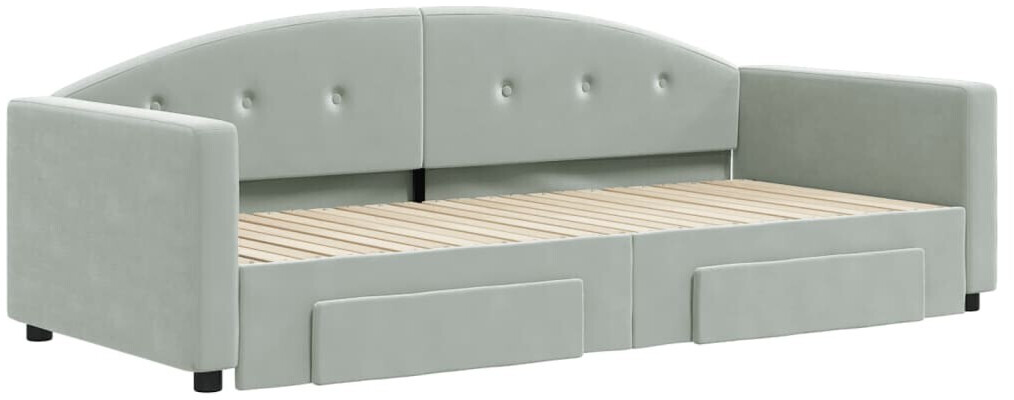 vidaXL Daybed Extendable with Drawers 90x200cm Velvet (3197349)