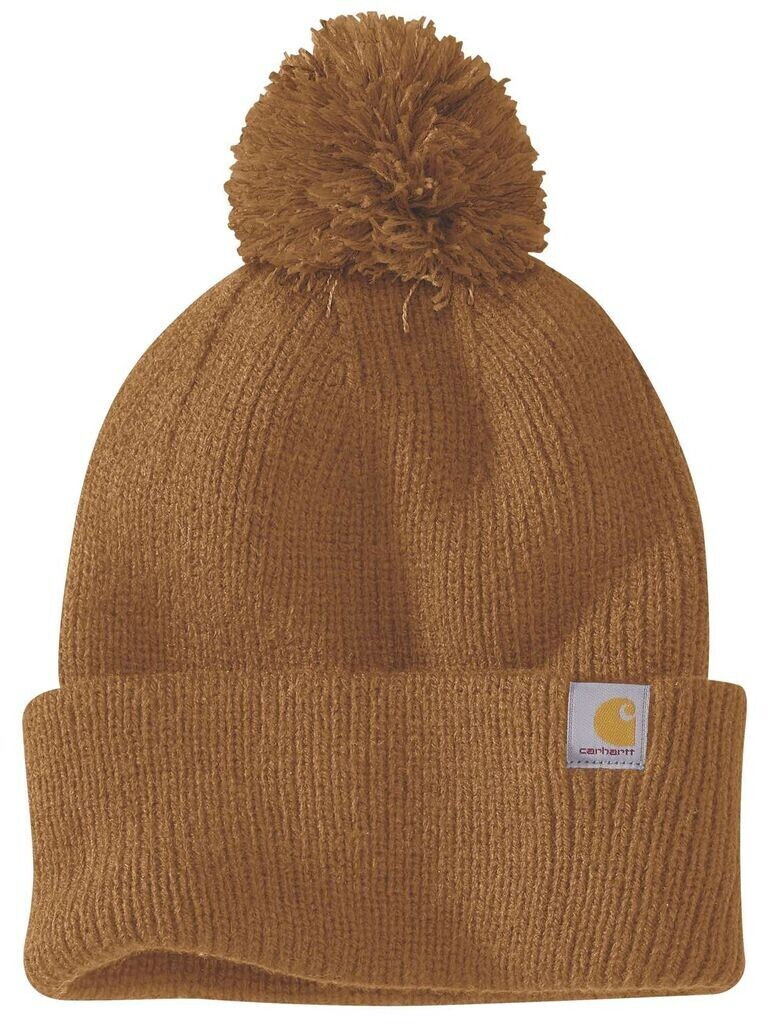 Carhartt Knit Pom-Pom Cuffed Beanie Beanie (106003) carhartt brown