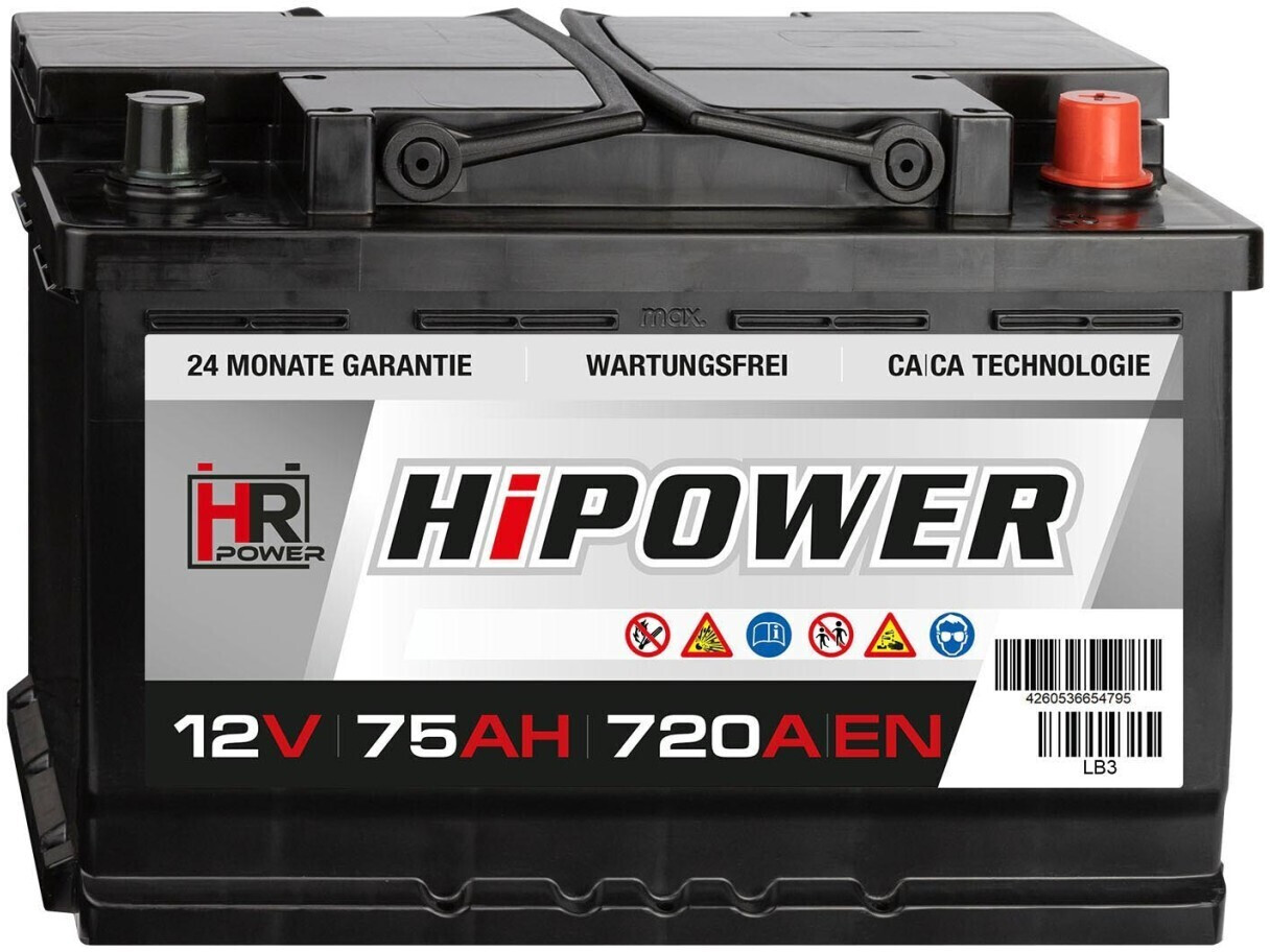 HR HiPower AGM Autobatterie 12V 75Ah