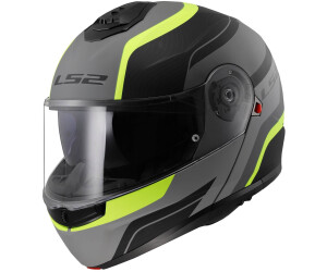 Casque Moto Double Visière KPA Léger Casque Moto Modulaire LS2 Strobe 2 - Homologué 22.06 ECE/DOT - Taille XS (53/54) - Rose Fluo/Noir - Visière Interne Et Externe
