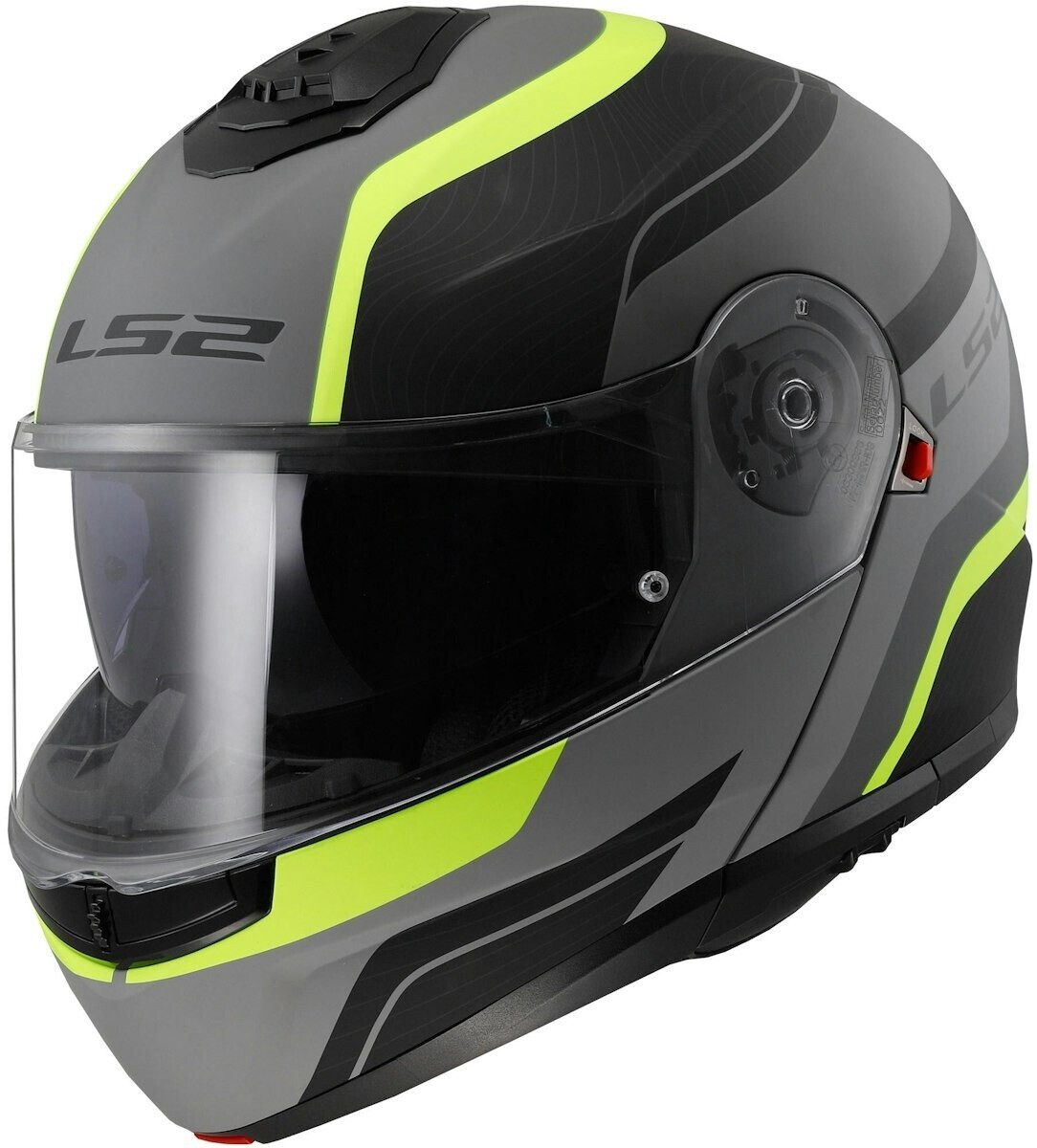 LS2 FF908 Strobe II Monza mat noir/gris/jaune fluo