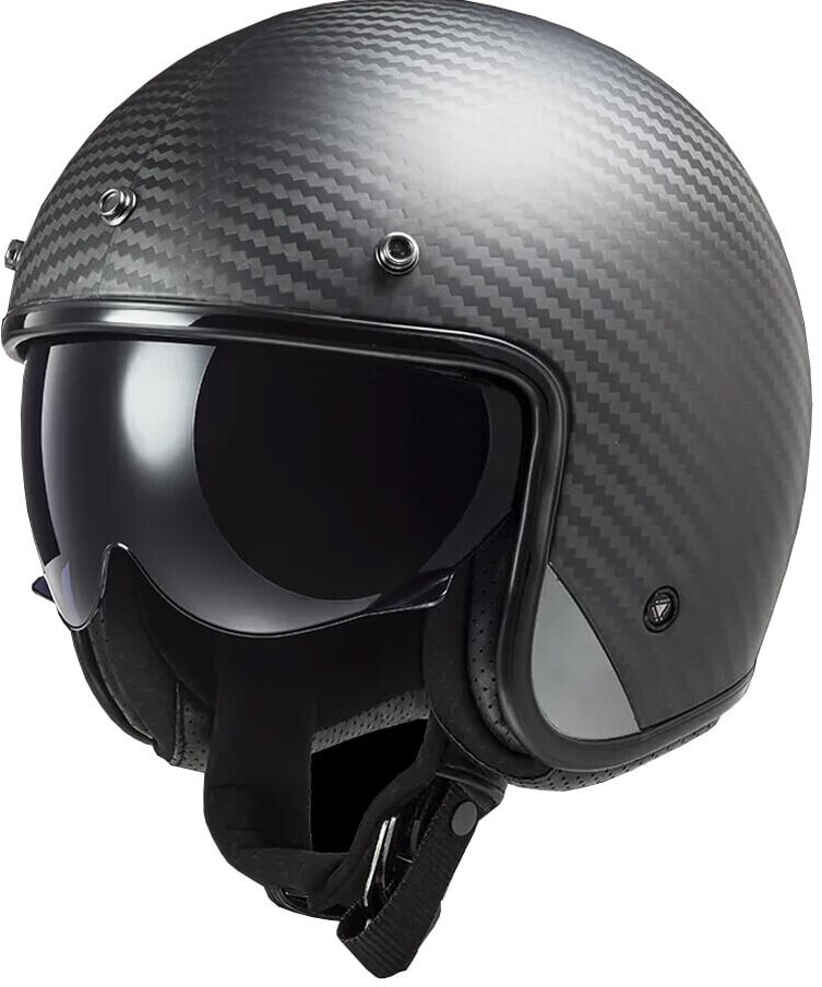 Photos - Motorcycle Helmet LS2 Helmets  OF601 Bob II Carbon Solid grey 