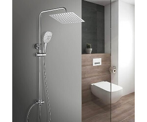 Görbach Duschsystem Regendusche Duschsäule ohne Armatur Edelstahl chrom