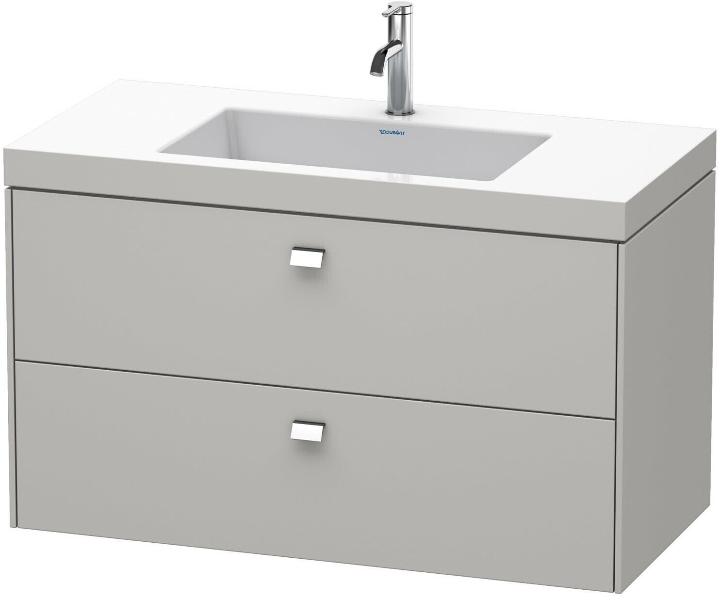 Duravit Brioso Möbelwaschtisch C Bonded Mit Unterbau Wandhängend 1000 X 480 Mm Betongrau Matt 3870