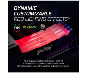 Kingston Fury Renegade RGB 16GB DDR5 8000MHz CL38 Argento/Nero - RAM Nuova Per PC Gaming