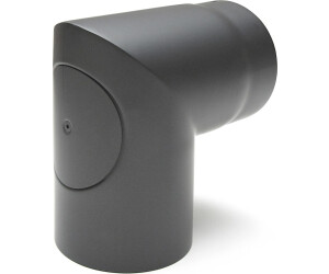 raik Rauchrohrbogen 150mm - 90° zweiteilig mit Reinigungsöffnung gussgrau (SH083-150-gg)