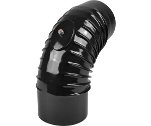 raik Rauchrohrbogen Emaille 120mm - 90° Bogen gerippt Schwarz mit Reinigungsöffnung (ESH038-120-sw)