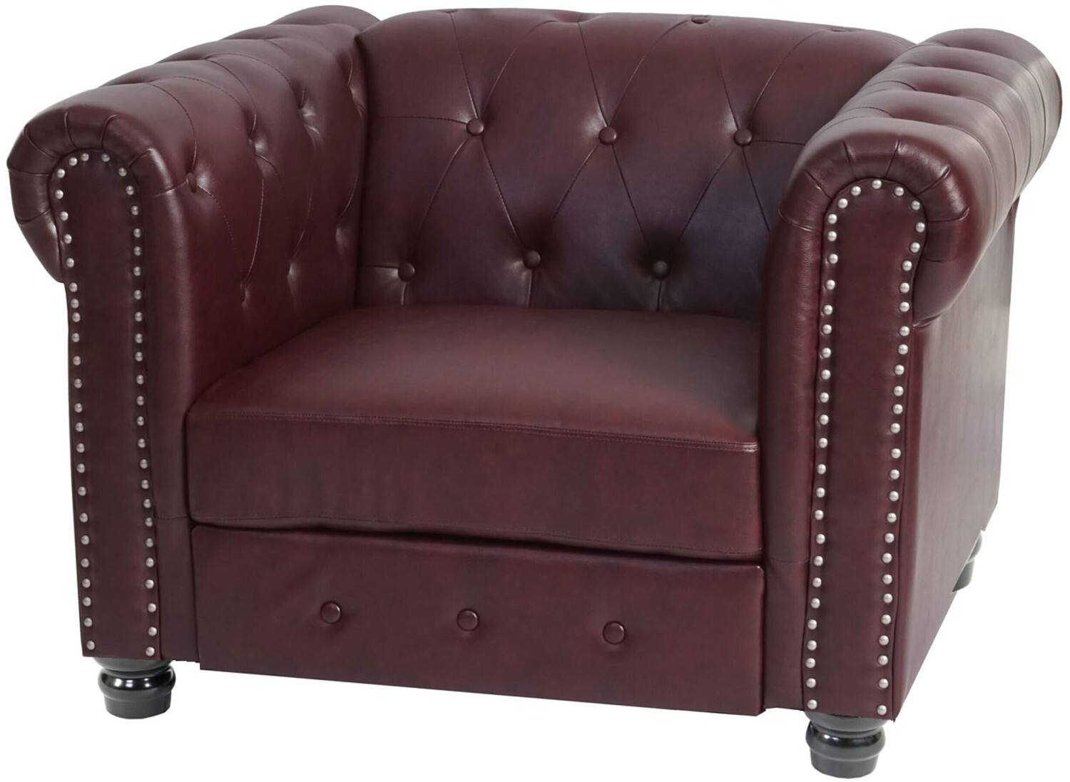Mendler Chesterfield Luxus red-brown