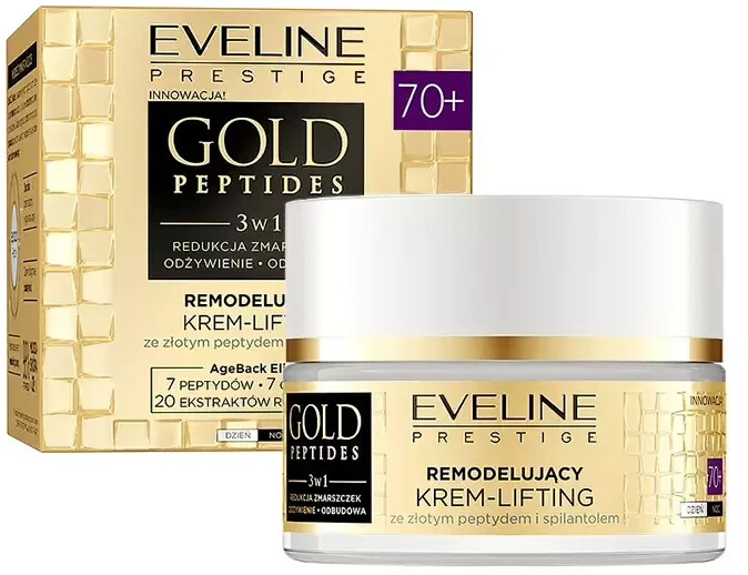 Photos - Other Cosmetics Eveline Cosmetics Eveline Eveline Gold Peptides Lifting cream for ripe skin 70+  (50ml)