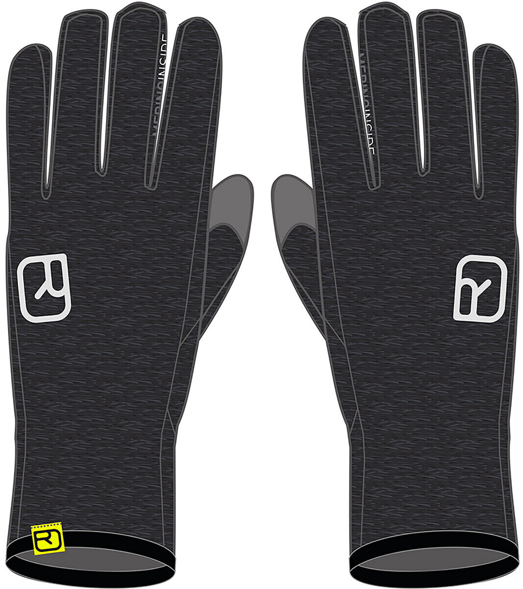 Ortovox 185 Rock'n'Wool Glove Liner black raven