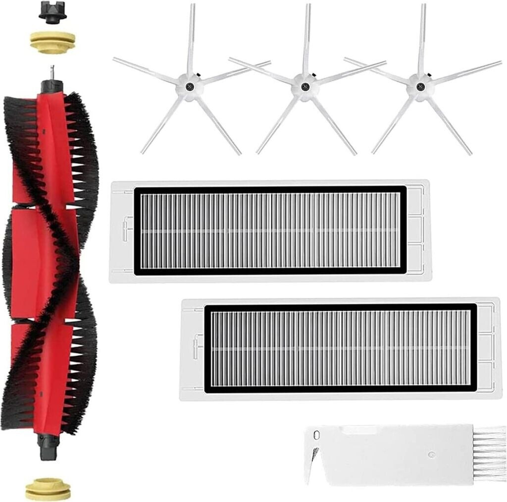 Kit Accessoires Complet Pour Roborock S5 Max, S6, S6 Pure, S6 MaxV – 2 Brosse Principale, 4 Filtres HEPA, 6 Brosses Latérales, 2 Chiffons Microfibre