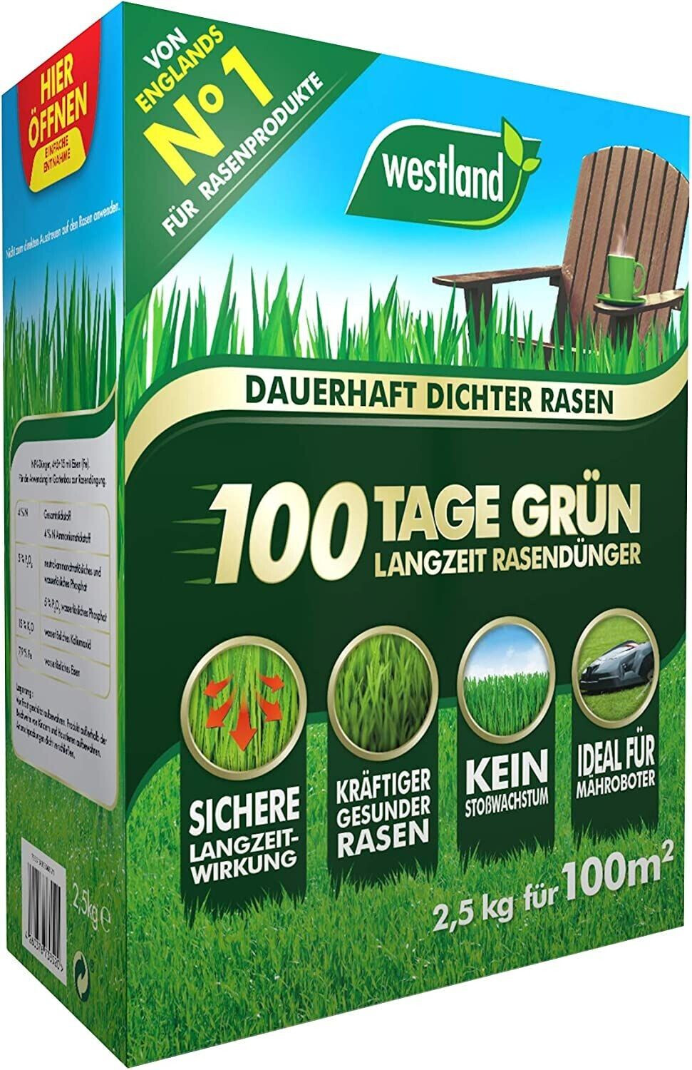 PflanzenKölle 100 Tage Grün Rasendünger 2,5 kg ab 12,99