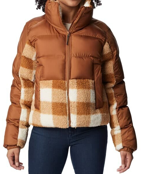 Columbia Leadbetter Point Sherpa Hybrid (1955243) camel brown/camel brown check