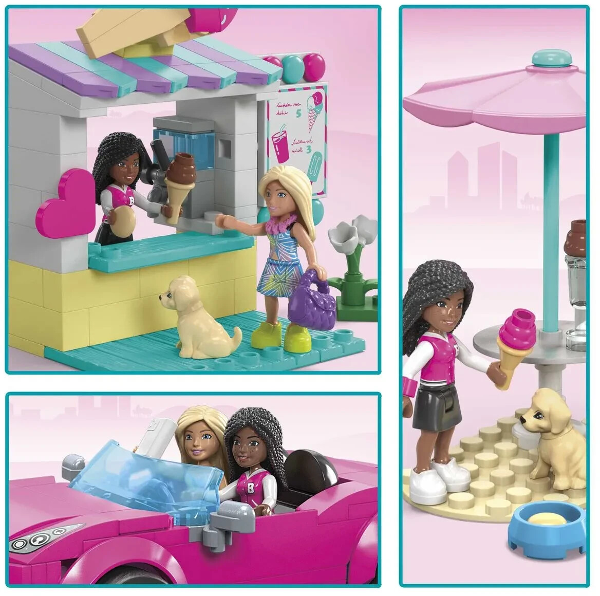 Mega Construx Barbie Convertible & Ice Cream Stand (HPN78) a € 18