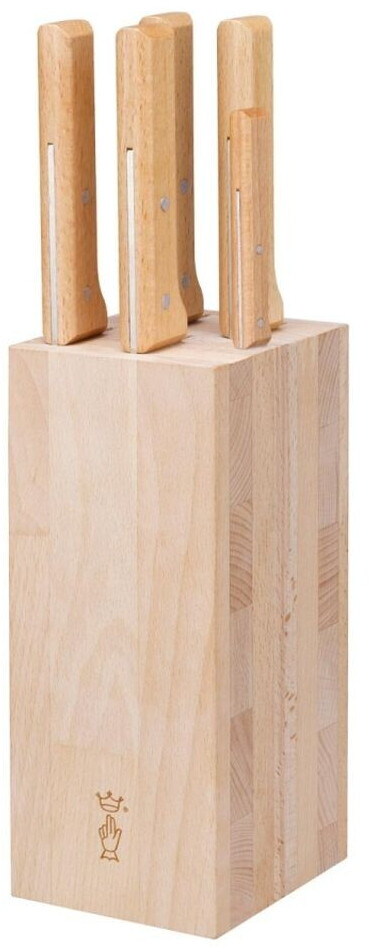 Opinel Parallel knife set 5-piece with beech wood knife block