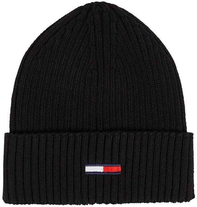 Tommy Hilfiger Rib-Knit Flag Beanie (AM0AM11693) black