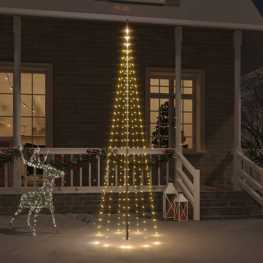 Prolenta Premium LEDWeihnachtsbaum für Fahnenmast Warmweiß 310 LEDs