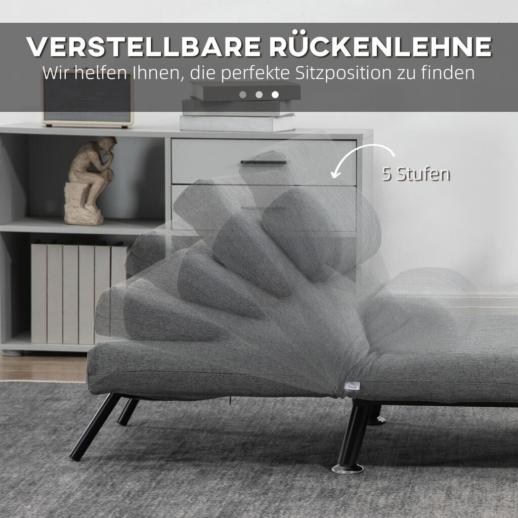 HomCom Armchair bed with bed function 75x70x75 cm dark gray