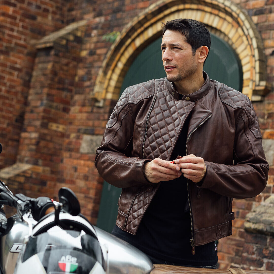 Merlin Chester D3O Cafe Leatherjacket braun