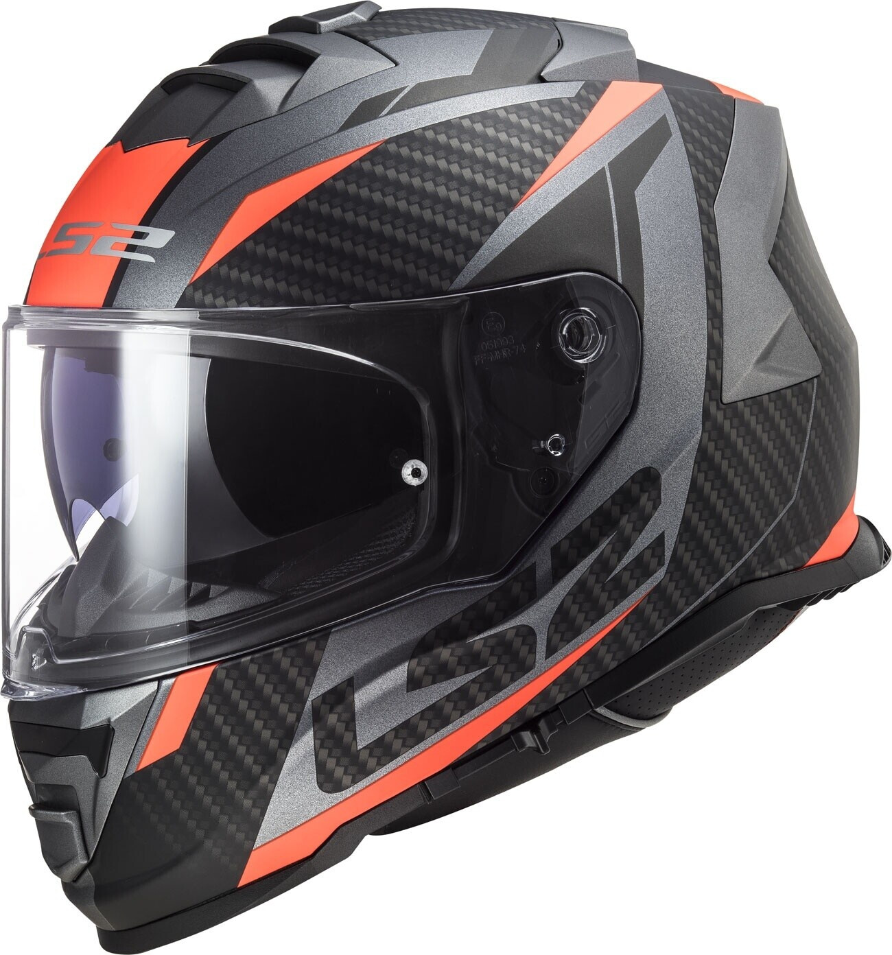 LS2 FF800 Storm II Racer mat noir/gris/orange