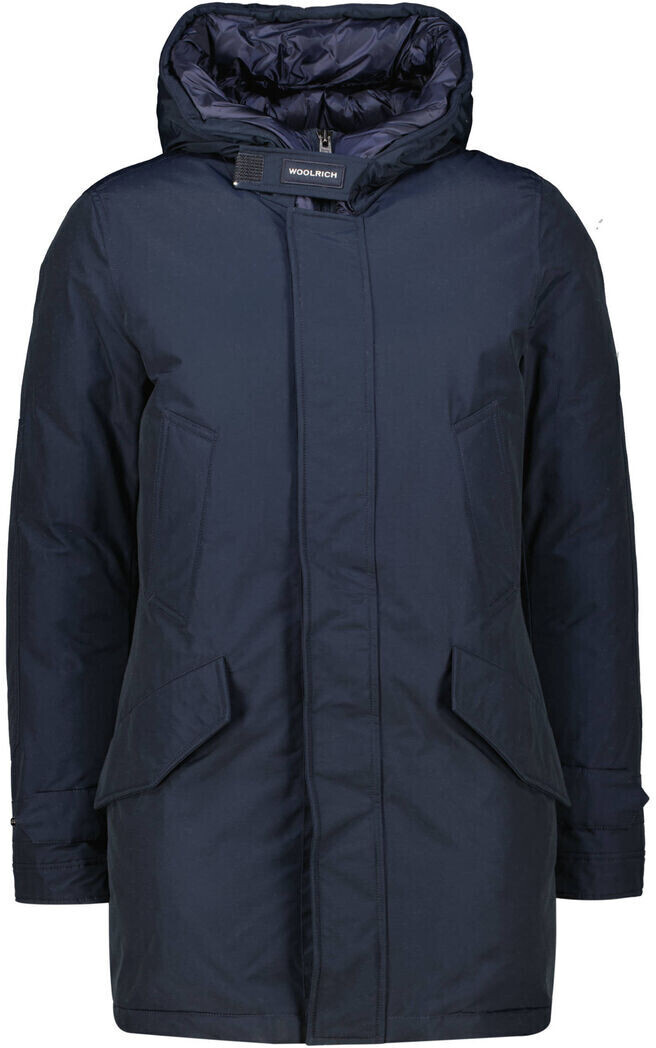 Woolrich Polar Parka in Ramar Cloth with High Collar (CFWOOU0487MRUT0001) melton blue