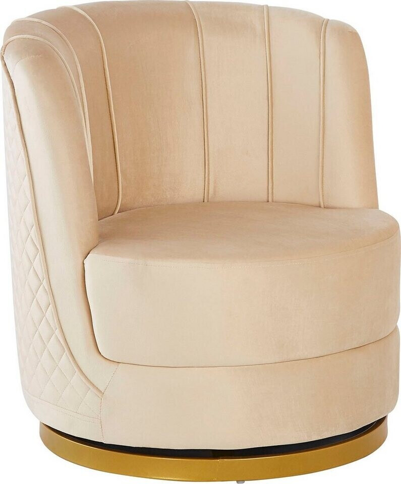 SalesFever Dreh-Sessel 360° mit Diamantsteppung Samt 68x57x77 cm  beige-goldfarben ab 359,00 € | Preisvergleich bei