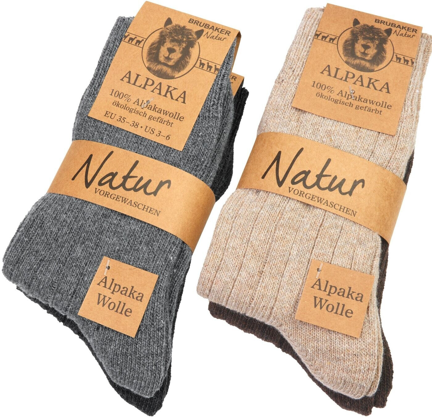 Brubaker Alpaca Socks grey/beige 2