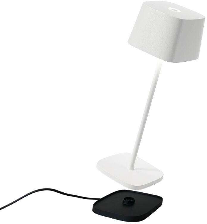 Zafferano, Ofelia Lampe, Kabellose, Wiederaufladbare Tischlampe mit Touch Control, Auch für den Außenbereich Geeignet, Dimmer, 2700-3000 K, Höhe 29 cm, Farbe Salbei