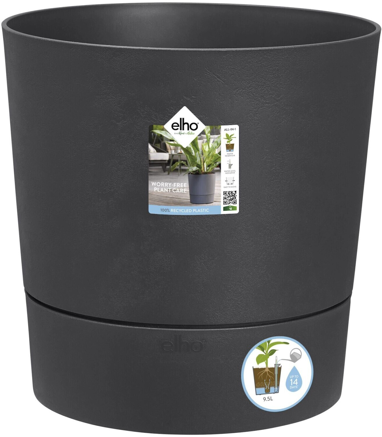 Elho Greensense Aqua Care rond 43 cm anthracite