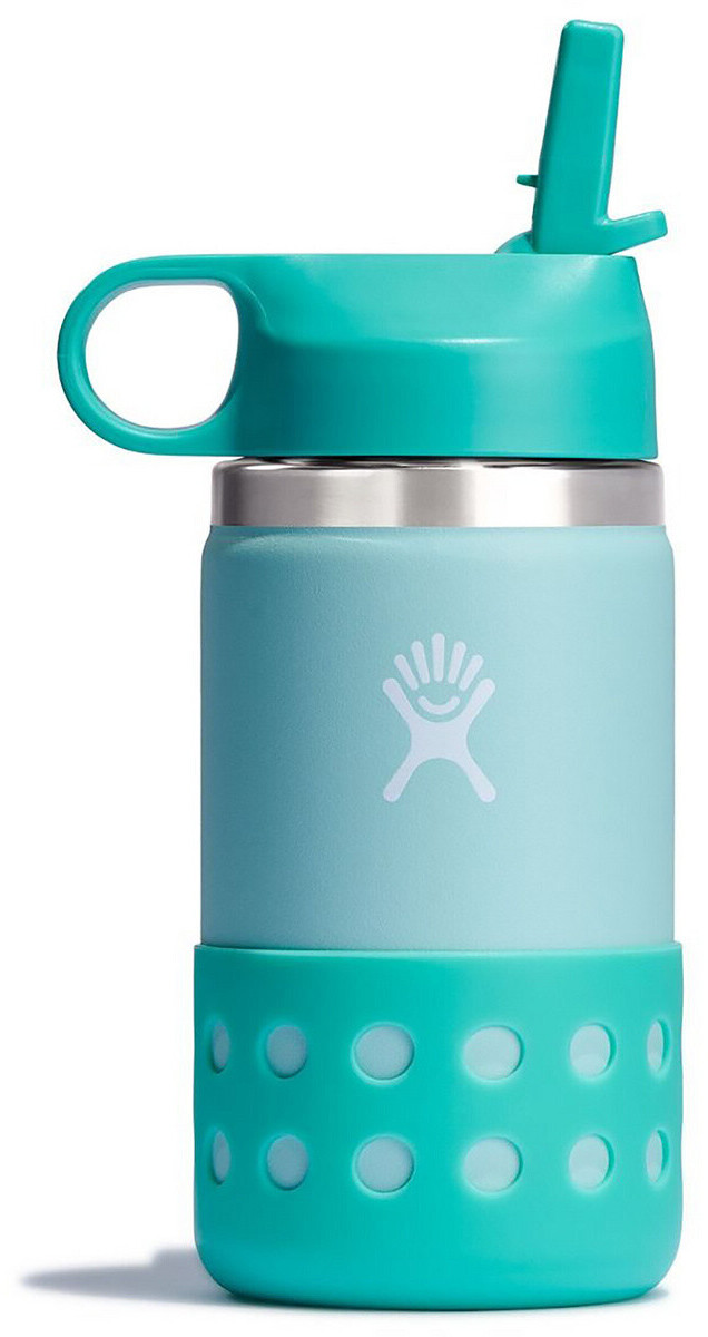 Photos - Water Bottle Hydro Flask Kids Wide Mouth Straw Lid & Boot  dew (355ml)