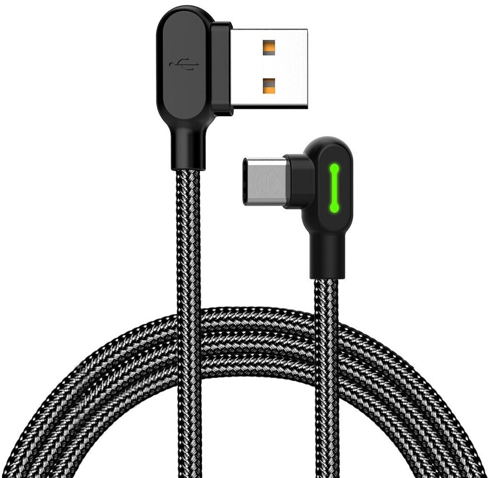 McDodo USB-A auf USB-C-Kabel 90° abgewinkelt, LED-Anzeige, 1,8 m, schwarz  ab 8,54 €