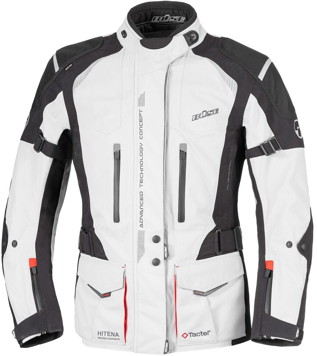 Büse Grado Jacket WP Lady lightgrey/black/red