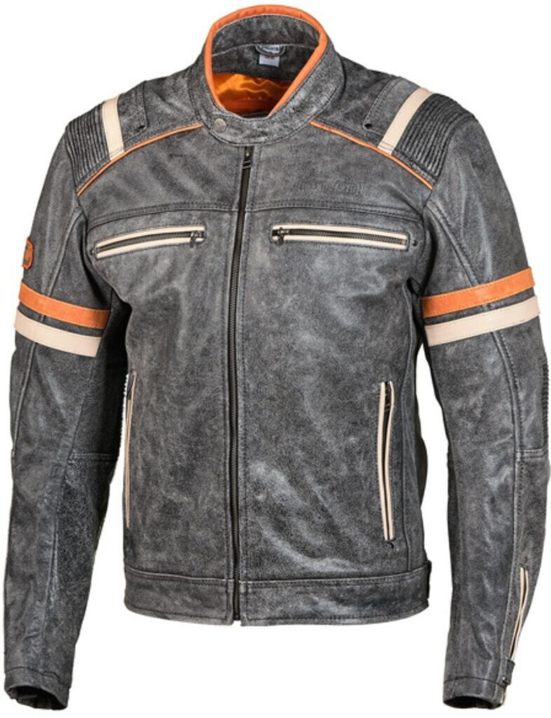 GC Bikewear Orion Leatherjacket darkgrey/Orange/Beige