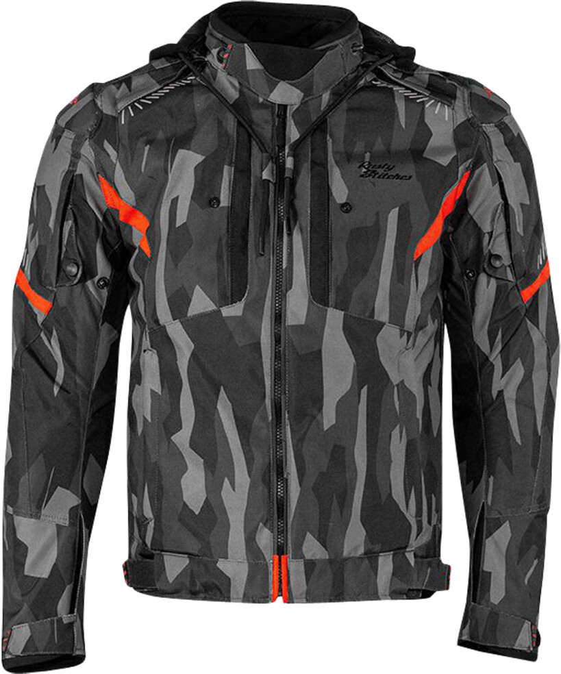 Rusty Stitches Dylan Camo Jacket WP black/grey/Darkgrey/red