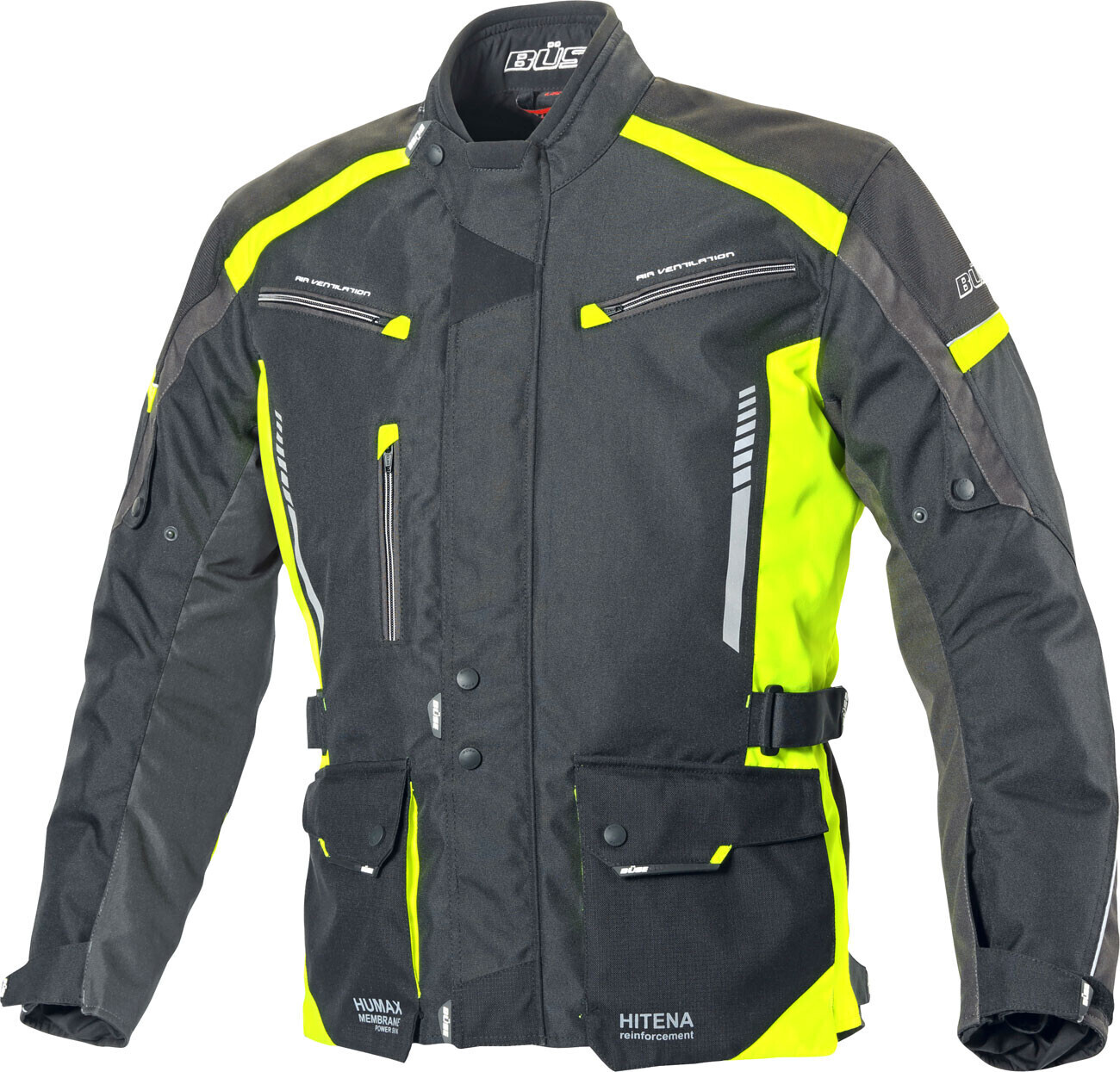 Büse Torino II Jacket WP black/Neon-yellow