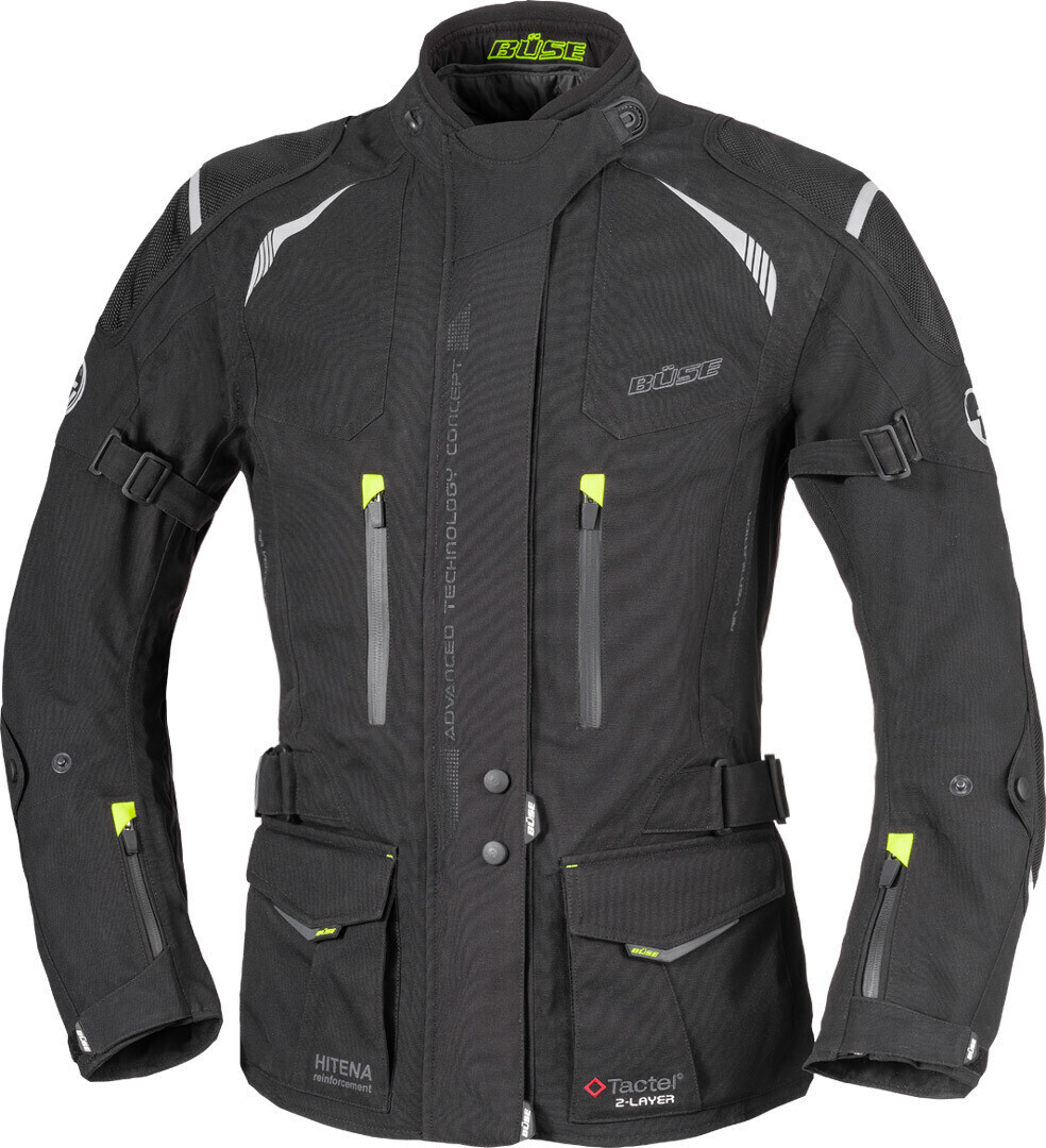 Büse Grado Jacket WP Lady black/grey/Neon-yellow