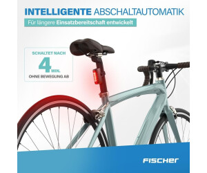 Fischer Fiets LED Achterlicht Twin Stop Met Remlicht En Bodemverlichting - Oplaadbaar Aluminium