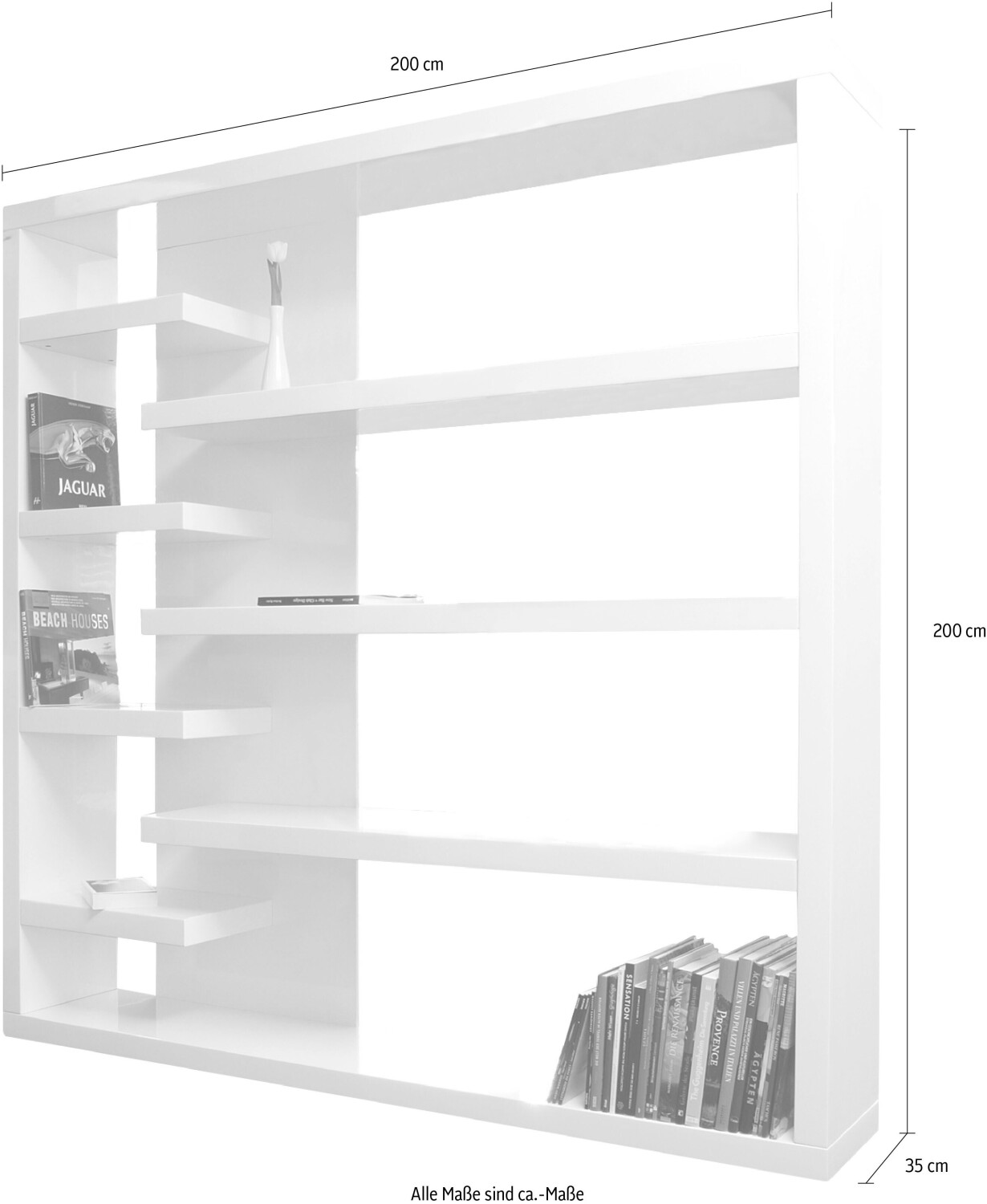 SalesFever Raumteiler mit 4 Böden lackiert 200x35x200 cm weiß (307137) ab  899,00 € | Preisvergleich bei