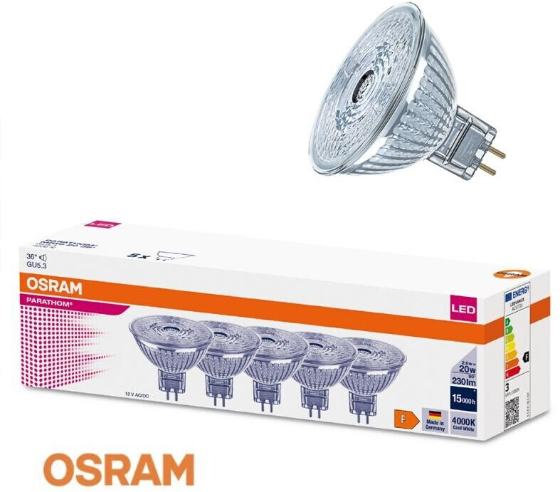 Osram LED Lampe ersetzt 50W Gu5.3 Reflektor - Mr16 in Transparent