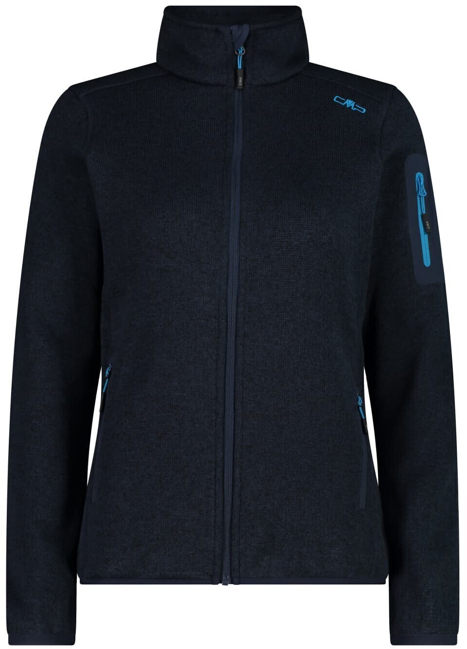 CMP Giacca In Mélange Fleece Knit Tech – Calda E Morbida Per Bambine E Ragazze, Colore Torba-Salvia, Taglia 54