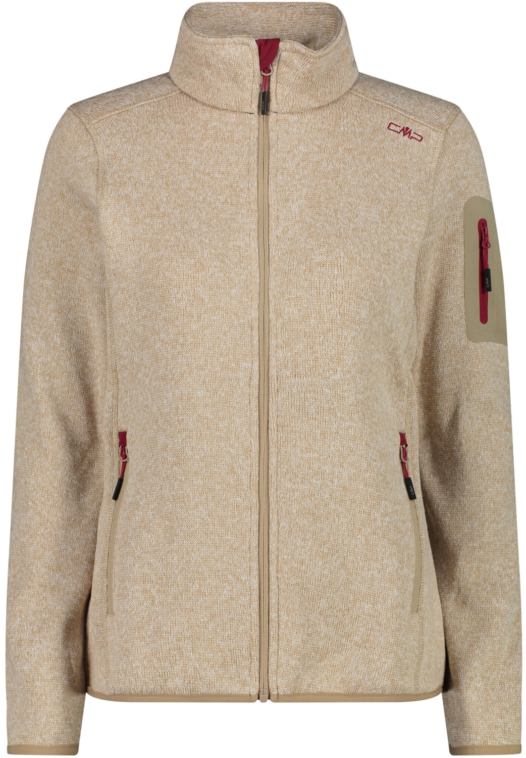 CMP Women's Mèlange Knit-Tech Heavy Fleece (3H14746) sesamo anemone